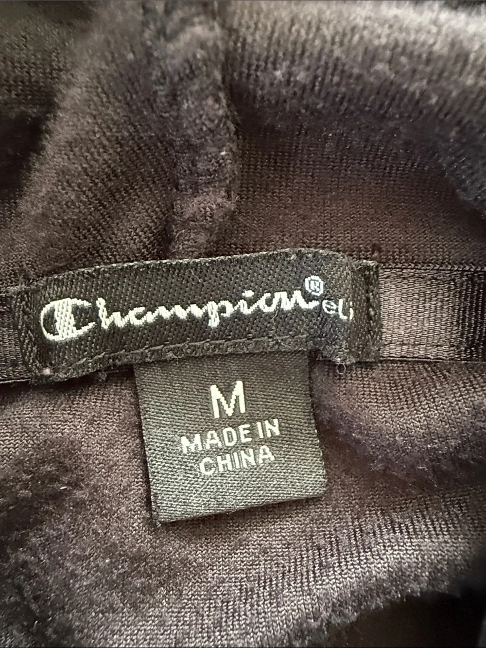Champion Navy and Black Velour Track Set - Hoodie & Joggers